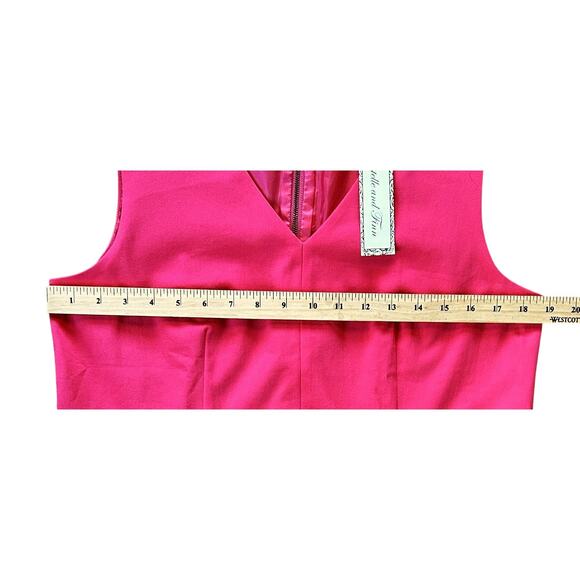 NWT Estelle and Finn Sleeveless Pleated Lined Fuchsia Pink Top Women's 6 - Picture 3 of 8